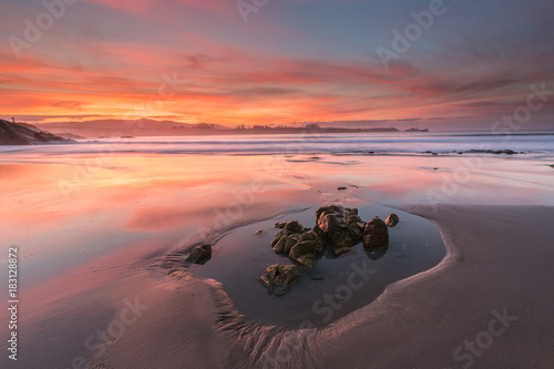 spectacular sunset on the coast of Galicia