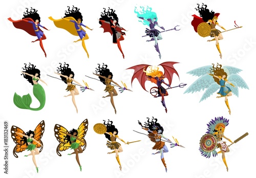 action woman characters collection