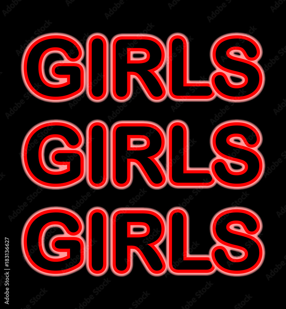 Girls Red Neon Sign Girls Red Neon Sign