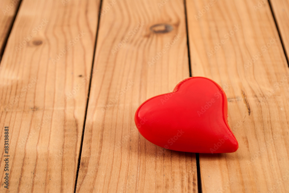Red beauty heart od wooden bacground and empty space Red beauty heart od wooden bacground and empty space