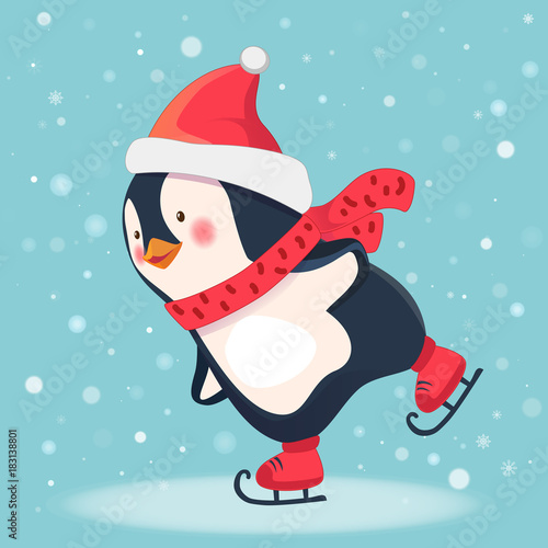 penguin skater cartoon
