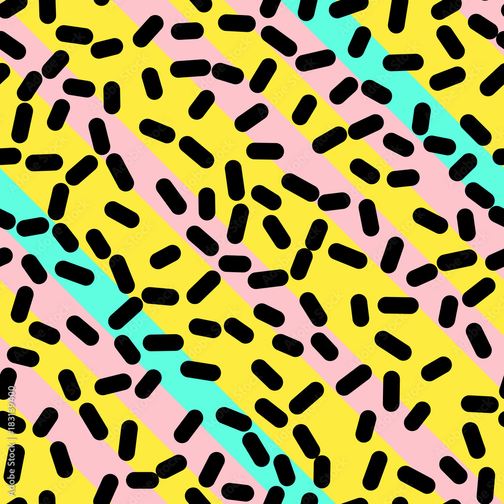 Retro Seamless Pattern in Memphis Style Design Retro Seamless Pattern in Memphis Style Design