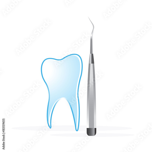 dental practice tool with tooth