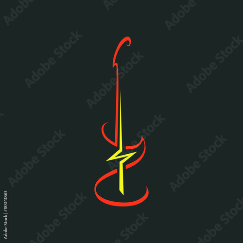 Abstract electric guitar symbol, icon. Used for logo
