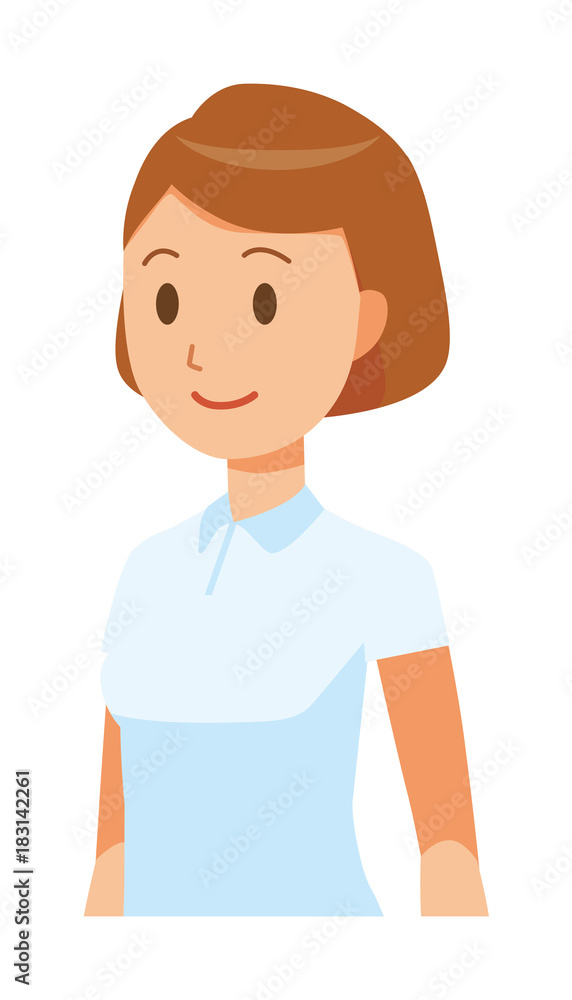 A female nurse wearing a white uniform is walking A female nurse wearing a white uniform is walking