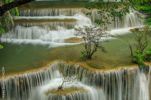 Huai-mae-kha-min waterfall, Beautiful waterwall in nationalpark of Kanchanaburi province, ThaiLand.