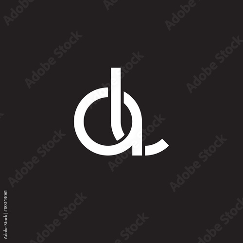 Initial lowercase letter al, overlapping circle interlock logo, white color on black background