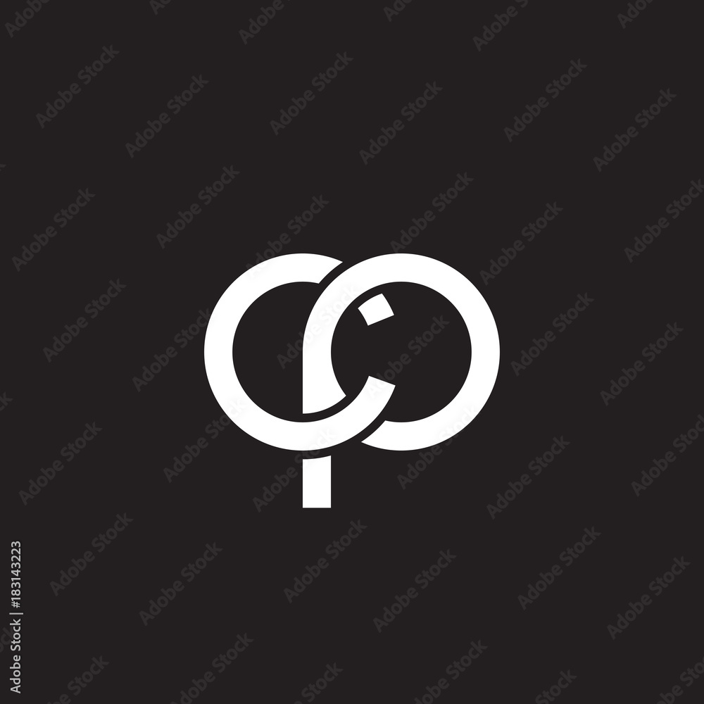 Initial lowercase letter cp, overlapping circle interlock logo, white ...