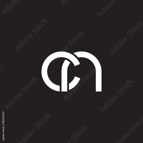 Initial lowercase letter cn, overlapping circle interlock logo, white color on black background