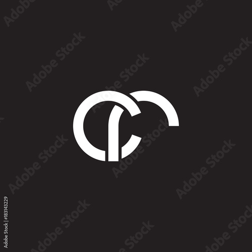 Initial lowercase letter cr, overlapping circle interlock logo, white color on black background