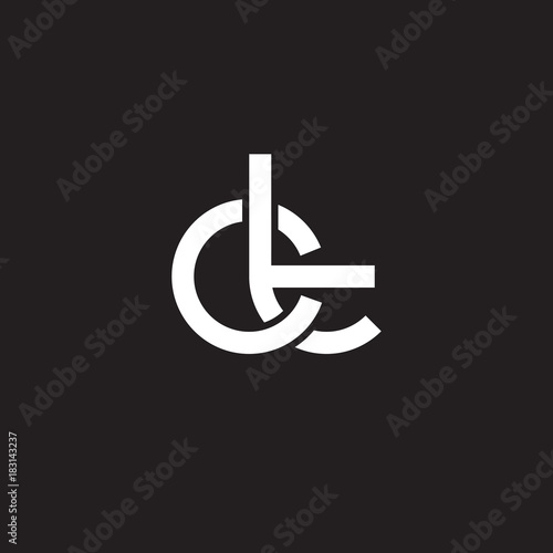 Initial lowercase letter ct, overlapping circle interlock logo, white color on black background