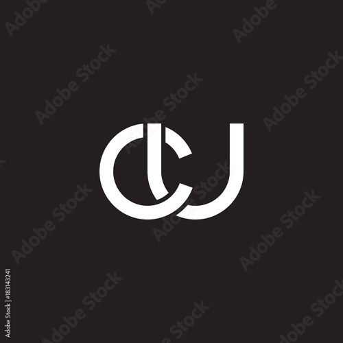Initial lowercase letter cu, overlapping circle interlock logo, white color on black background