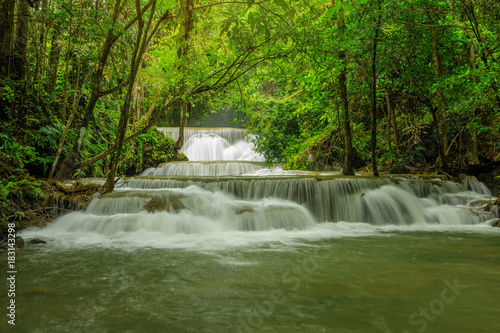 Huai-mae-kha-min waterfall, Beautiful waterwall in nationalpark of Kanchanaburi province, ThaiLand.