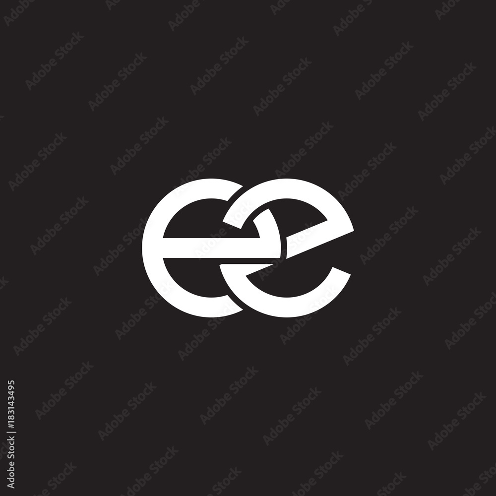 Initial lowercase letter ez, overlapping circle interlock logo, white color on black background Initial lowercase letter ez, overlapping circle interlock logo, white color on black background