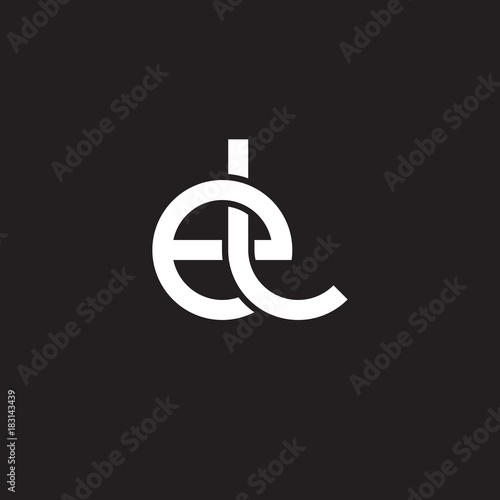 Initial lowercase letter el, overlapping circle interlock logo, white color on black background