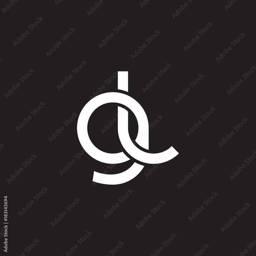 Initial lowercase letter gl, overlapping circle interlock logo, white color on black background Initial lowercase letter gl, overlapping circle interlock logo, white color on black background