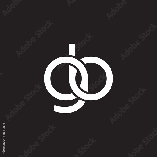 Fotografie Initial lowercase letter gb, overlapping circle interlock logo, white color on b