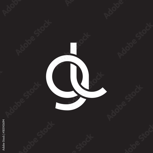 Initial lowercase letter gl, overlapping circle interlock logo, white color on black background