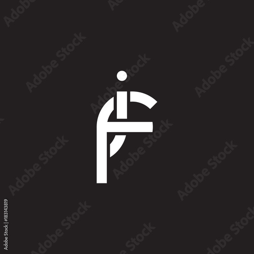 Initial lowercase letter if, fi, overlapping circle interlock logo, white color on black background