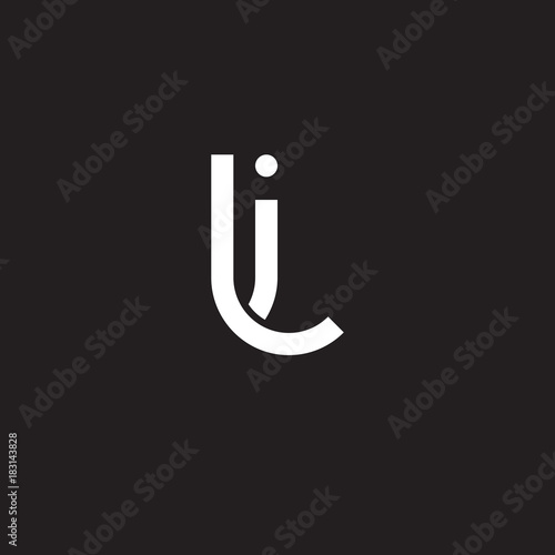 Initial lowercase letter il, li, overlapping circle interlock logo, white color on black background