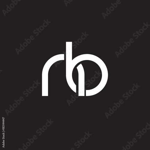 Initial lowercase letter nb, overlapping circle interlock logo, white color on black background