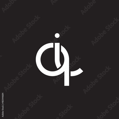 Initial lowercase letter qi, overlapping circle interlock logo, white color on black background