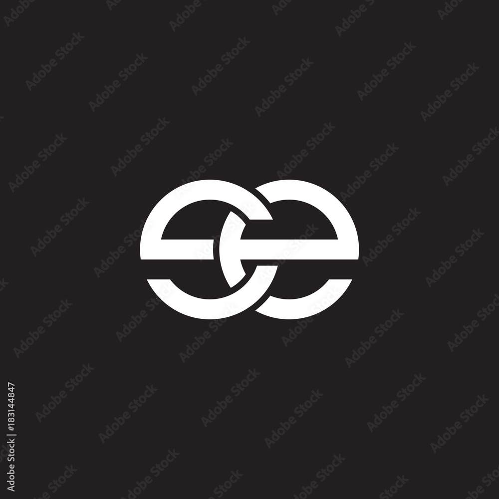 Initial lowercase letter se, overlapping circle interlock logo, white color on black background Initial lowercase letter se, overlapping circle interlock logo, white color on black background