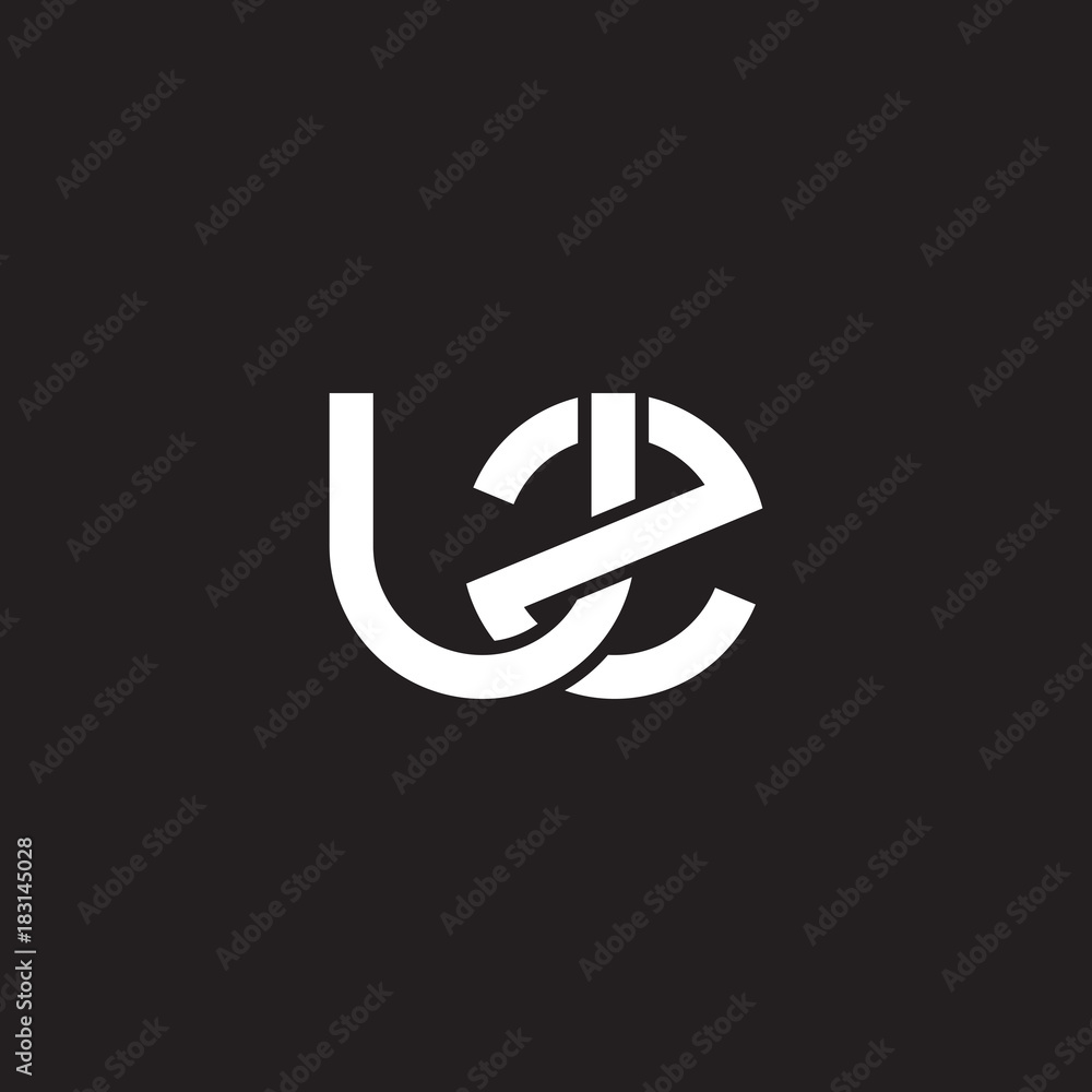 Initial lowercase letter uz, overlapping circle interlock logo, white color on black background Initial lowercase letter uz, overlapping circle interlock logo, white color on black background