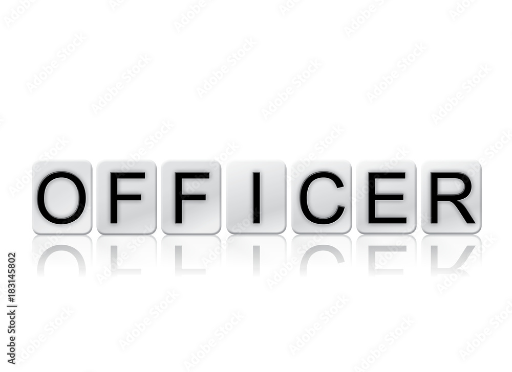 Officer Concept Tiled Word Isolated on White Officer Concept Tiled Word Isolated on White