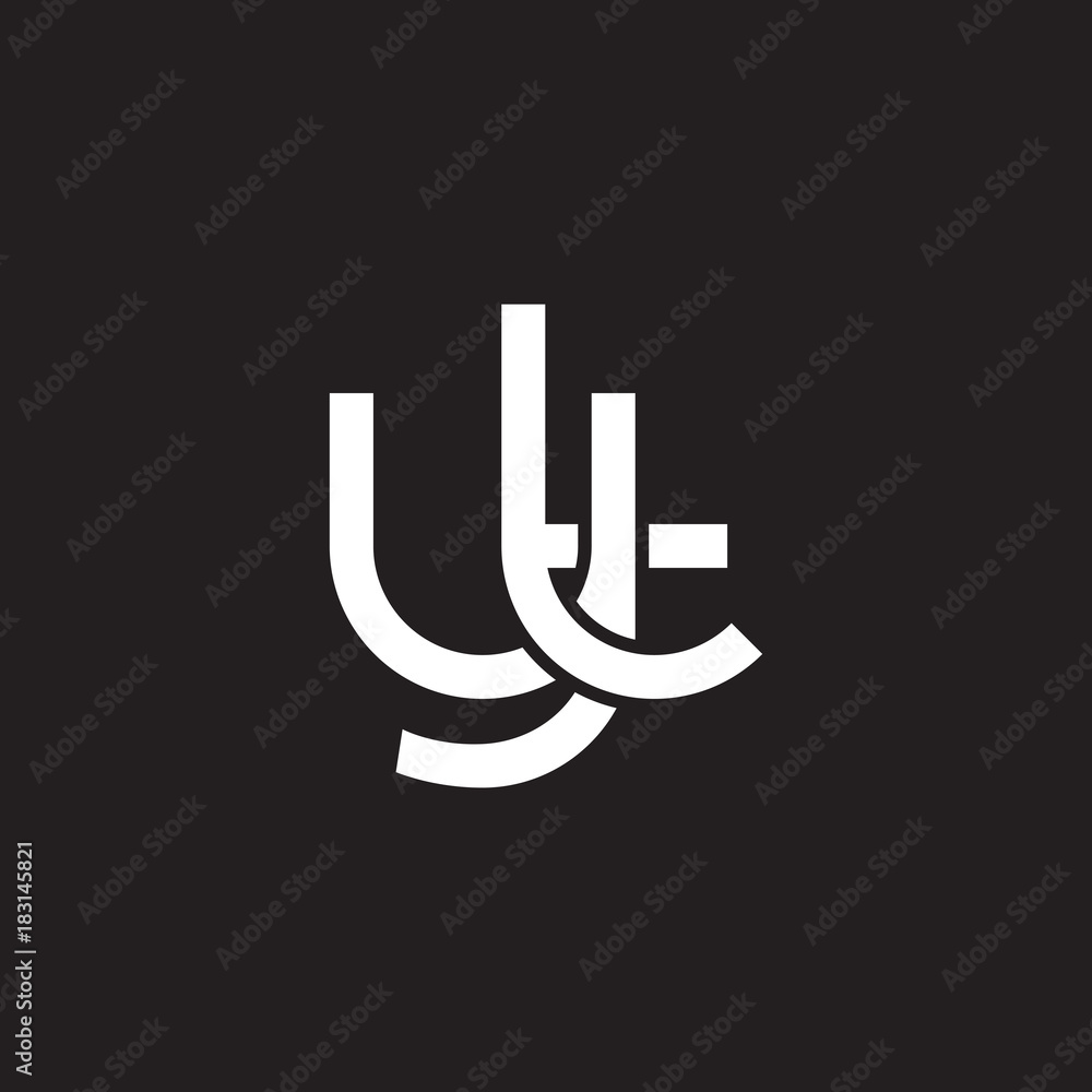 Initial lowercase letter yt, overlapping circle interlock logo, white color on black background Initial lowercase letter yt, overlapping circle interlock logo, white color on black background