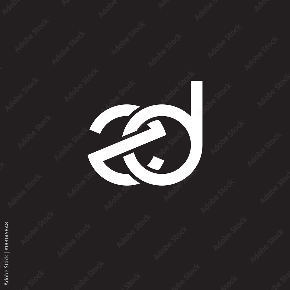 Initial lowercase letter zd, overlapping circle interlock logo, white color on black background Initial lowercase letter zd, overlapping circle interlock logo, white color on black background