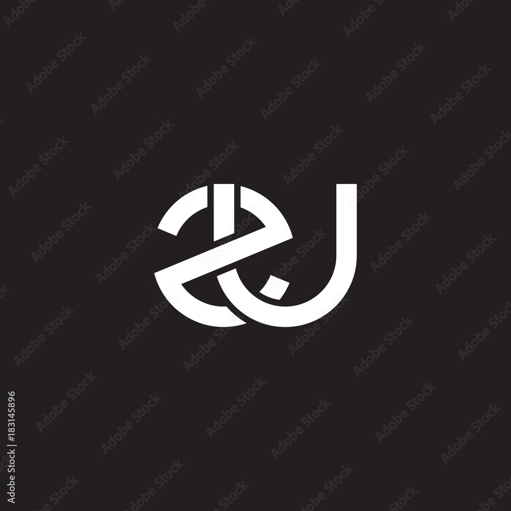 Initial lowercase letter zu, overlapping circle interlock logo, white color on black background Initial lowercase letter zu, overlapping circle interlock logo, white color on black background