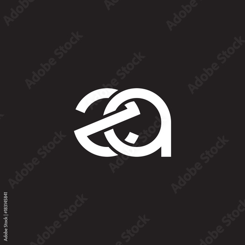 Initial lowercase letter za, overlapping circle interlock logo, white color on black background