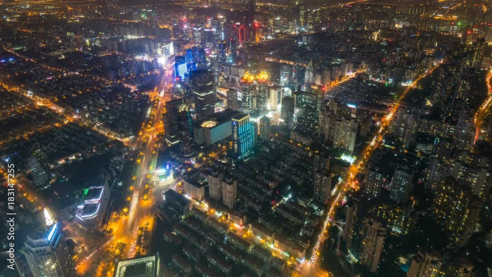 Timelapse of Shanghai urban skyline at night Timelapse of Shanghai urban skyline at night