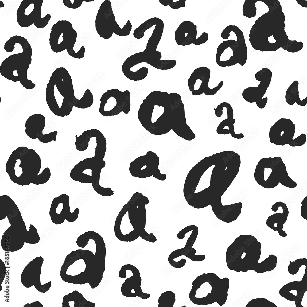 Vector Seamless Pattern with Calligraphy Letters A Vector Seamless Pattern with Calligraphy Letters A
