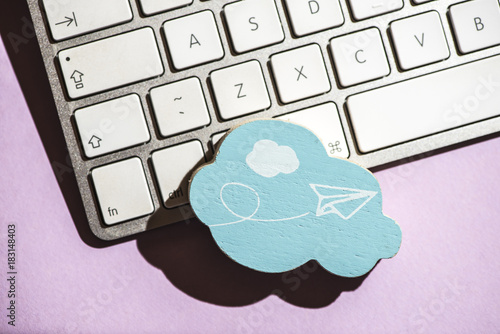 Cloud figure and keyboard