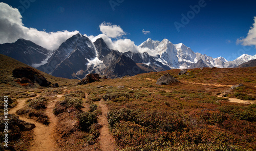 The view of the east slope of Mount Everest photo