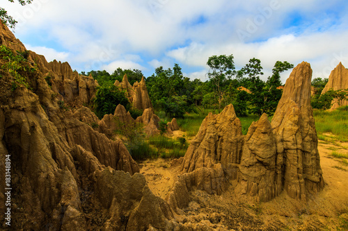 Beautiful cliff soil in national park of Nan province, Thailand.
