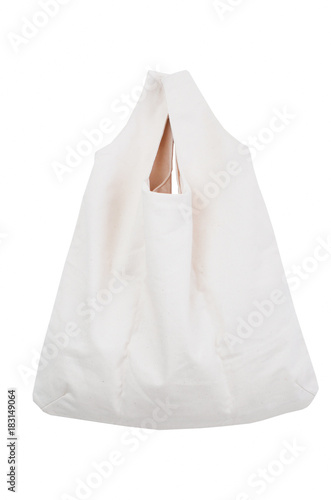 blank canvas cotton bag on white background