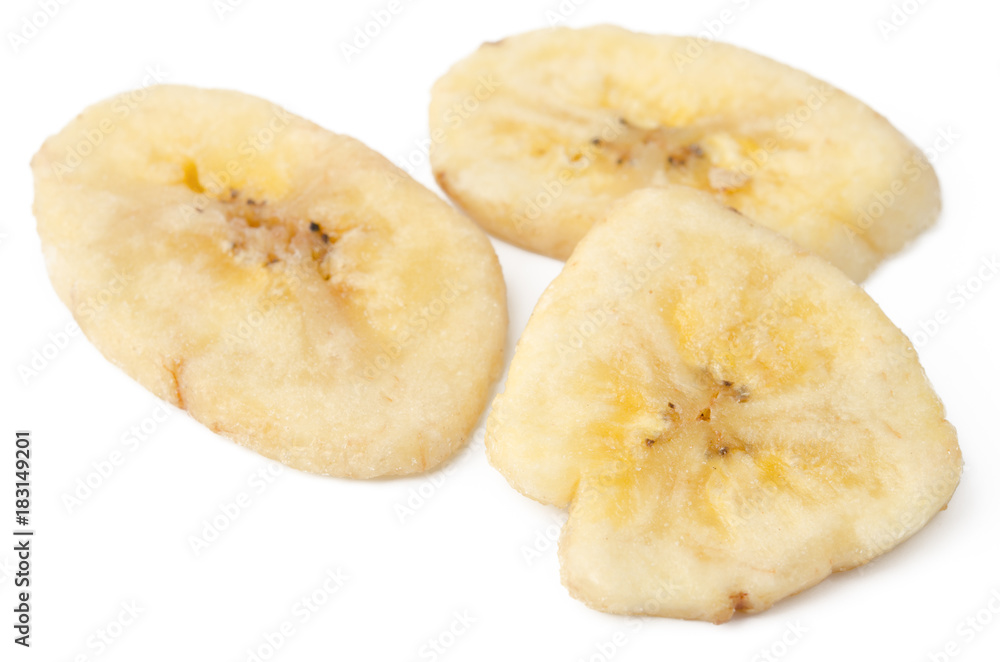 Drei Bananenscheiben Nahaufnahme Drei Bananenscheiben Nahaufnahme