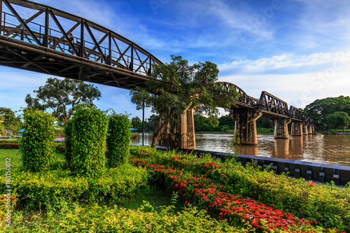 River Kwai railway bridge, The bridge of history world war 2 in Kanchanaburi province, Thailand.