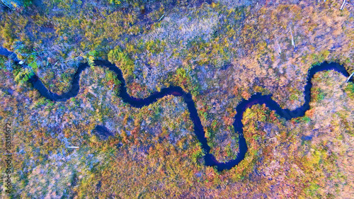Wavy River Creek Squiggly Sharp Turns Aerial