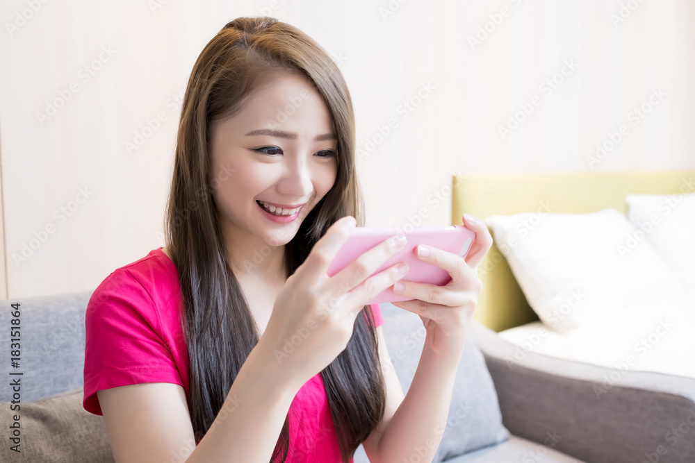 woman play mobile game woman play mobile game