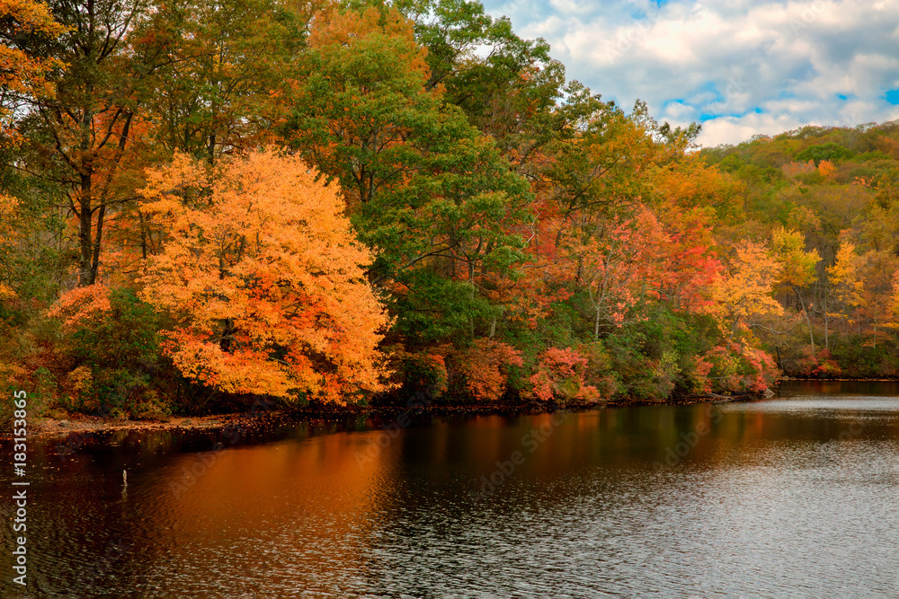 Fall foliage and colors Lake Placid, upstate NY
