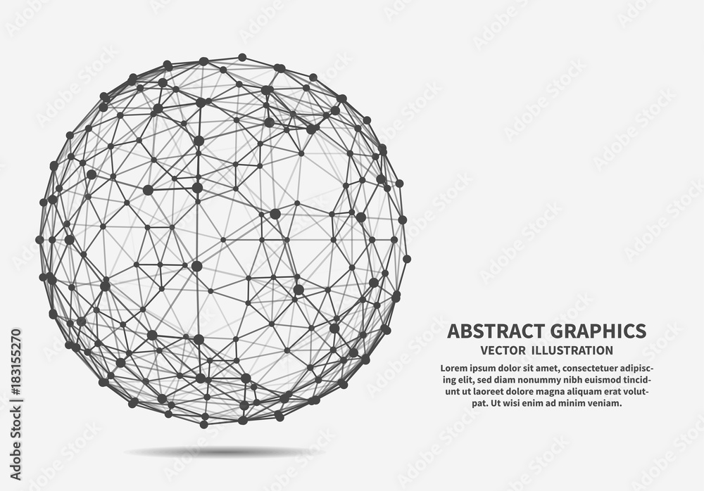 Sphere, vector illustration. Network connections. Sphere, vector illustration. Network connections.
