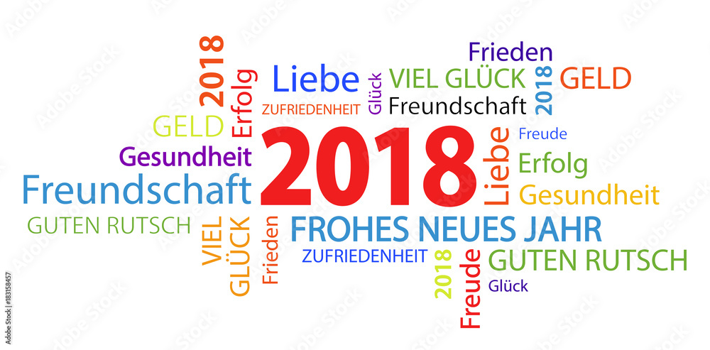 Fototapeta premium word cloud with new year 2018 greetings