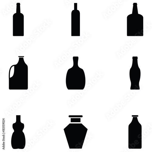 bottle icon set