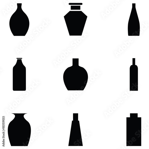 bottle icon set