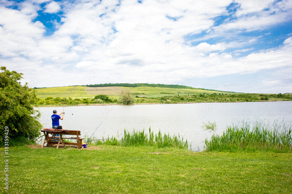 Fototapeta premium fishing on the lake