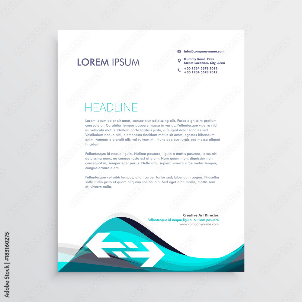 elegant blue and gray waves letterhead design elegant blue and gray waves letterhead design